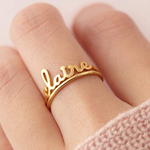 Sylvie Stackable Name Ring, view 2