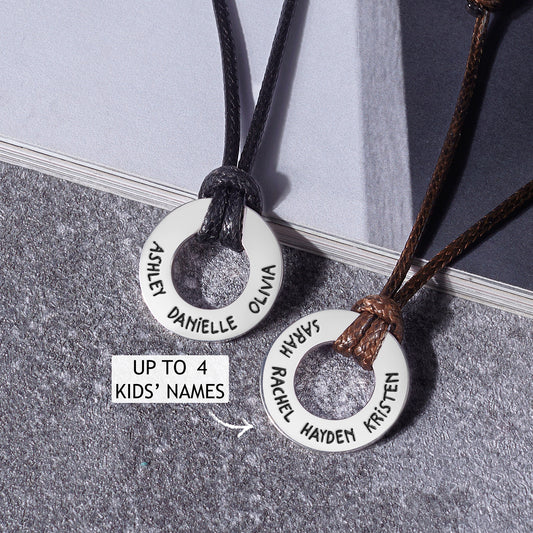 Leather Ring Necklace