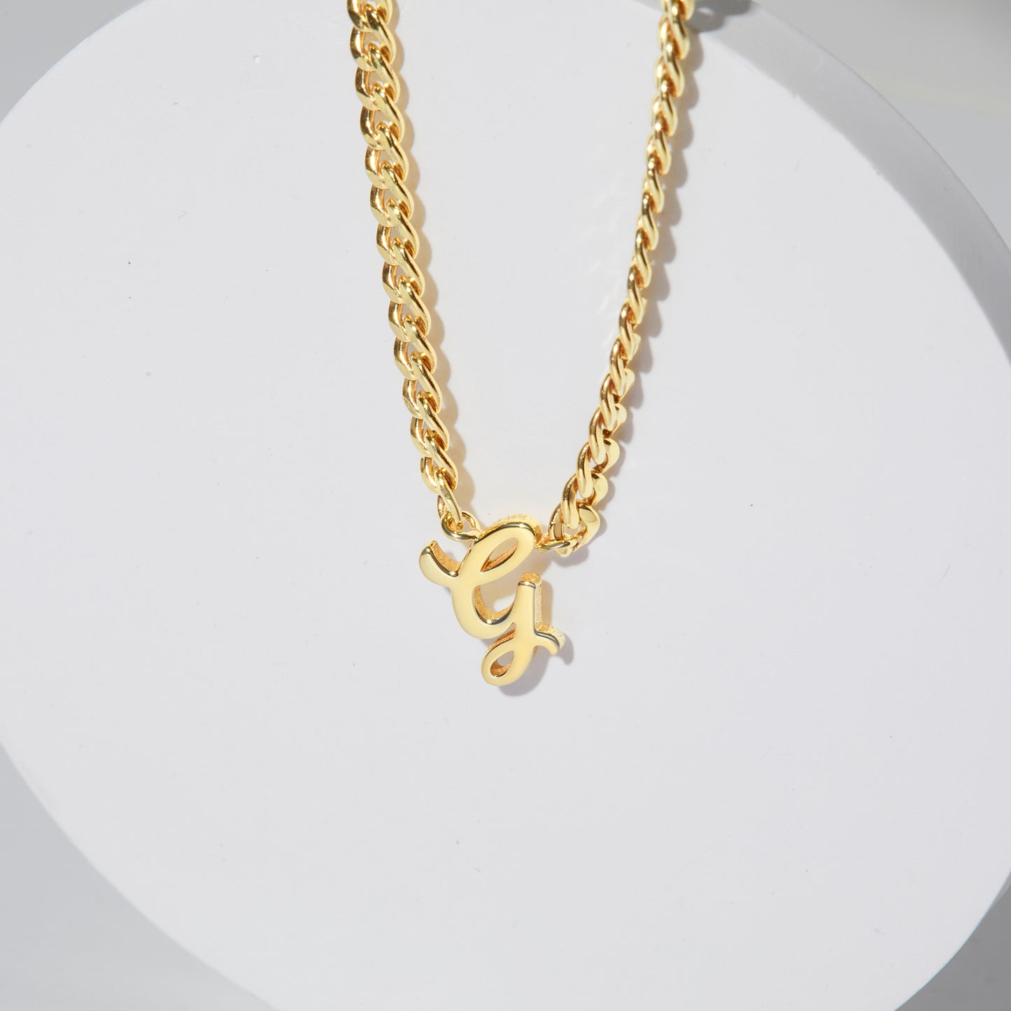 Curb Chain Initial Necklace