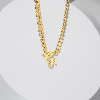 Curb Chain Initial Necklace