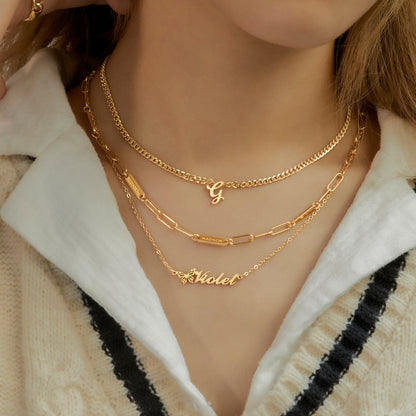 Curb Chain Initial Necklace