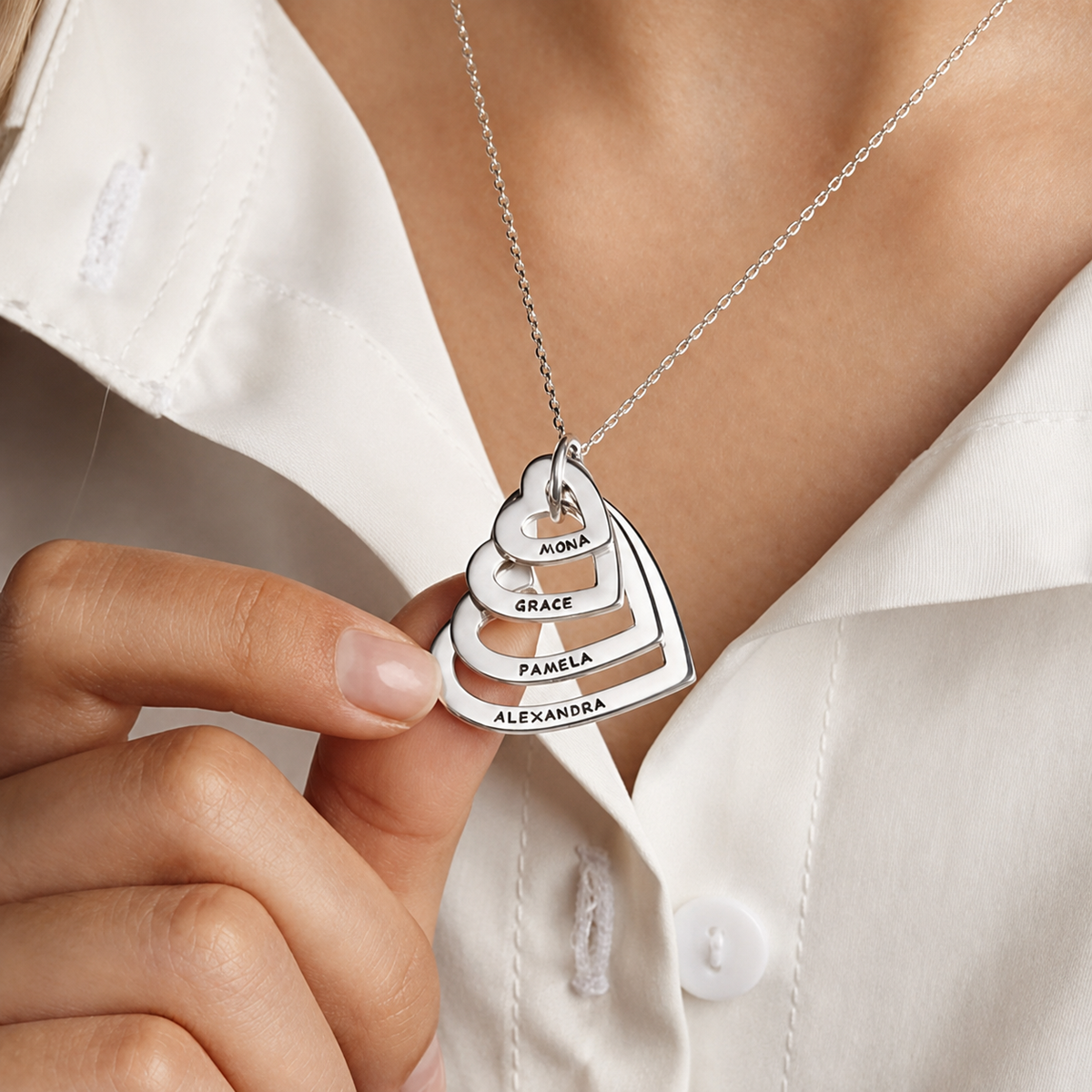 Posy Heart Necklace, view 2