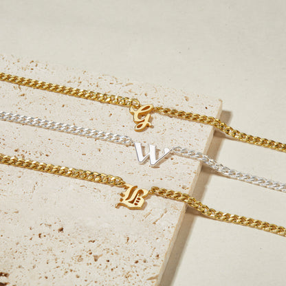 Curb Chain Initial Necklace