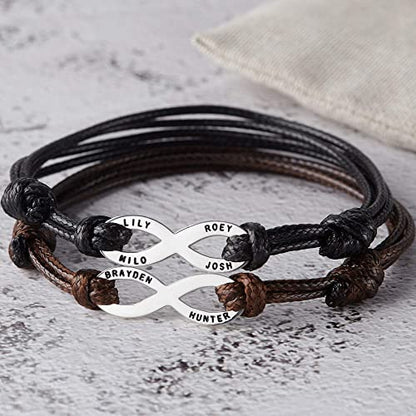 His Name Leather Bracelet