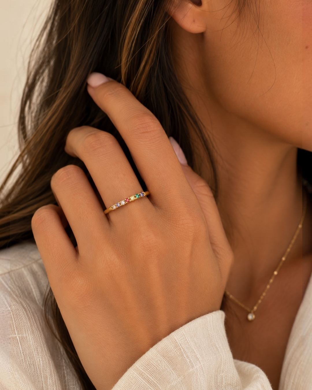 Fleur Birthstone Band, view 2