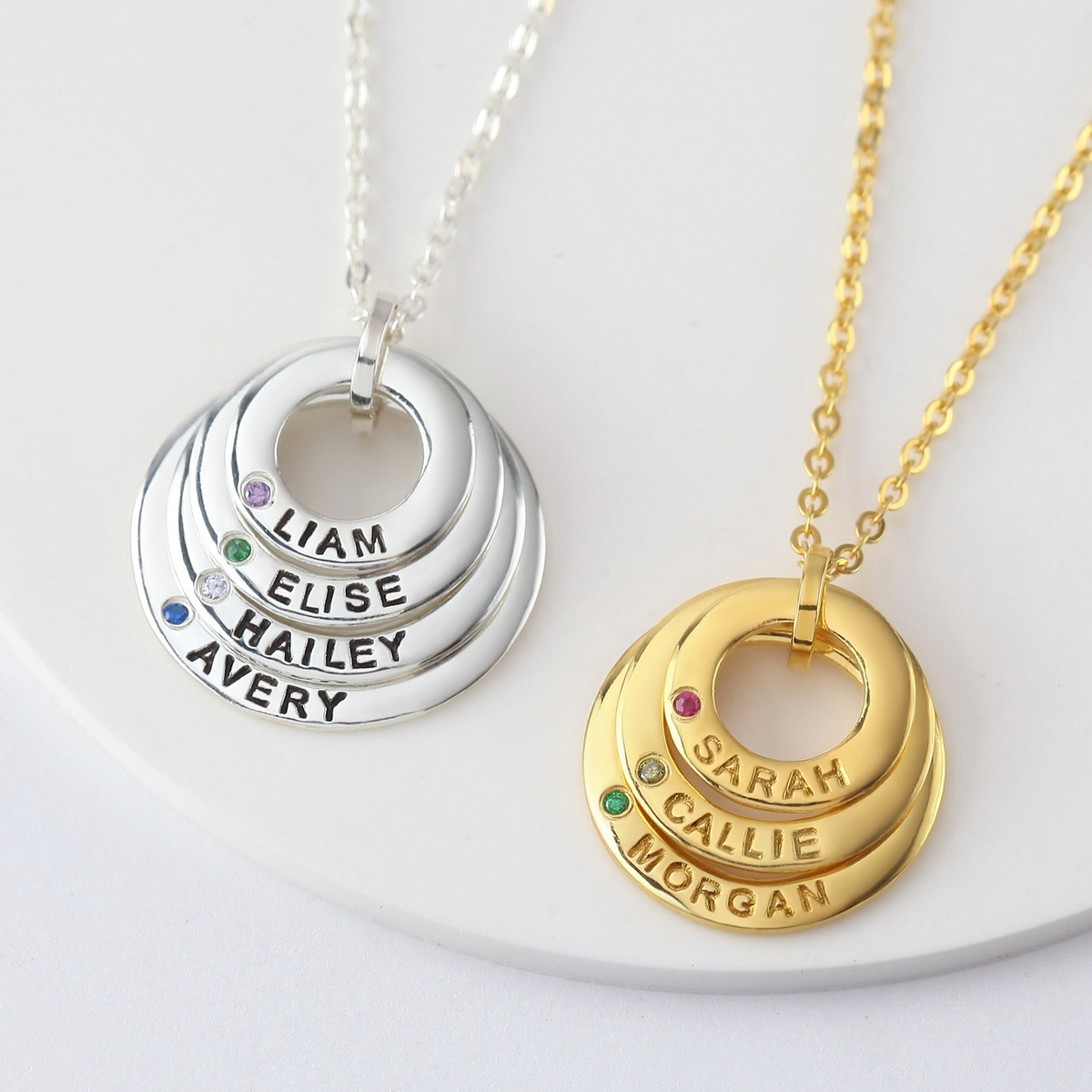 Odette Birthstone Rings Necklace