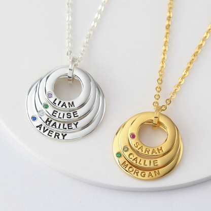 Odette Birthstone Rings Necklace