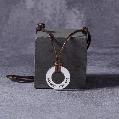 Leather Ring Necklace