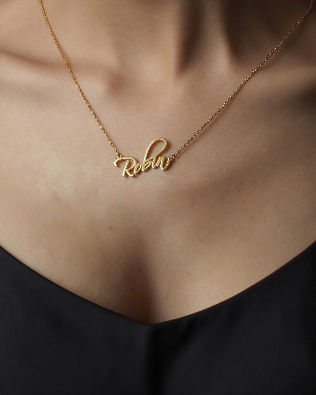 Colette Script Necklace, view 2