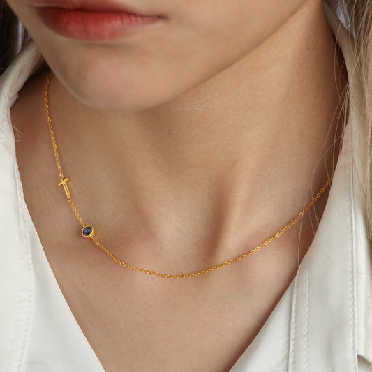 Sideways Initial Necklace