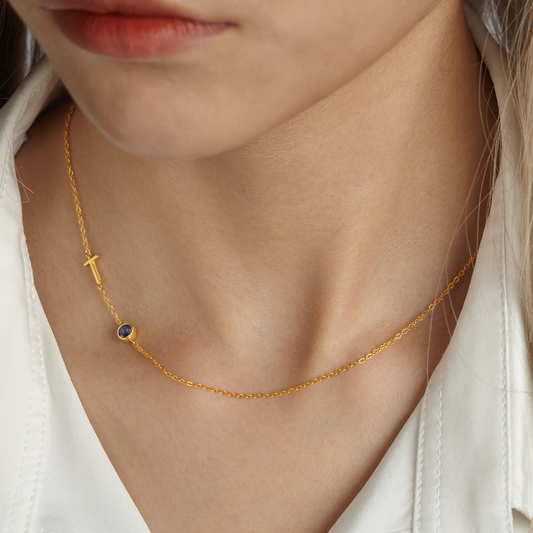 Ines Initial Necklace, view 2