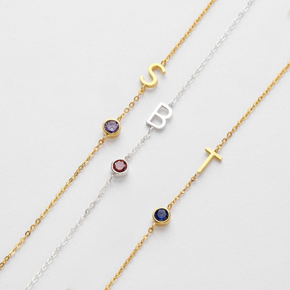 Ines Initial Necklace, view 4
