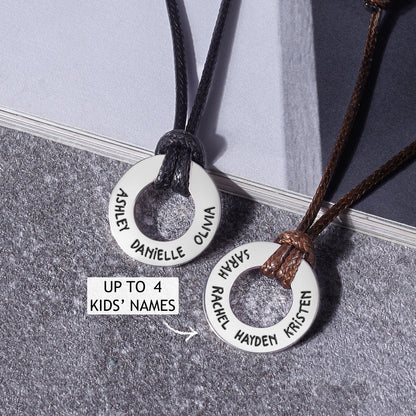Leather Ring Necklace