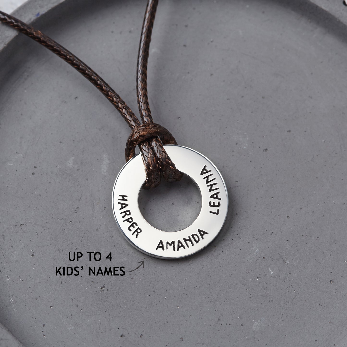Leather Ring Necklace