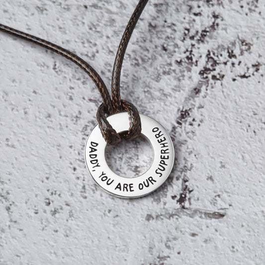 Leather Ring Necklace