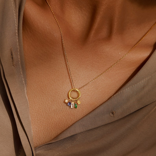 Clover Birthstone Necklace, view 2