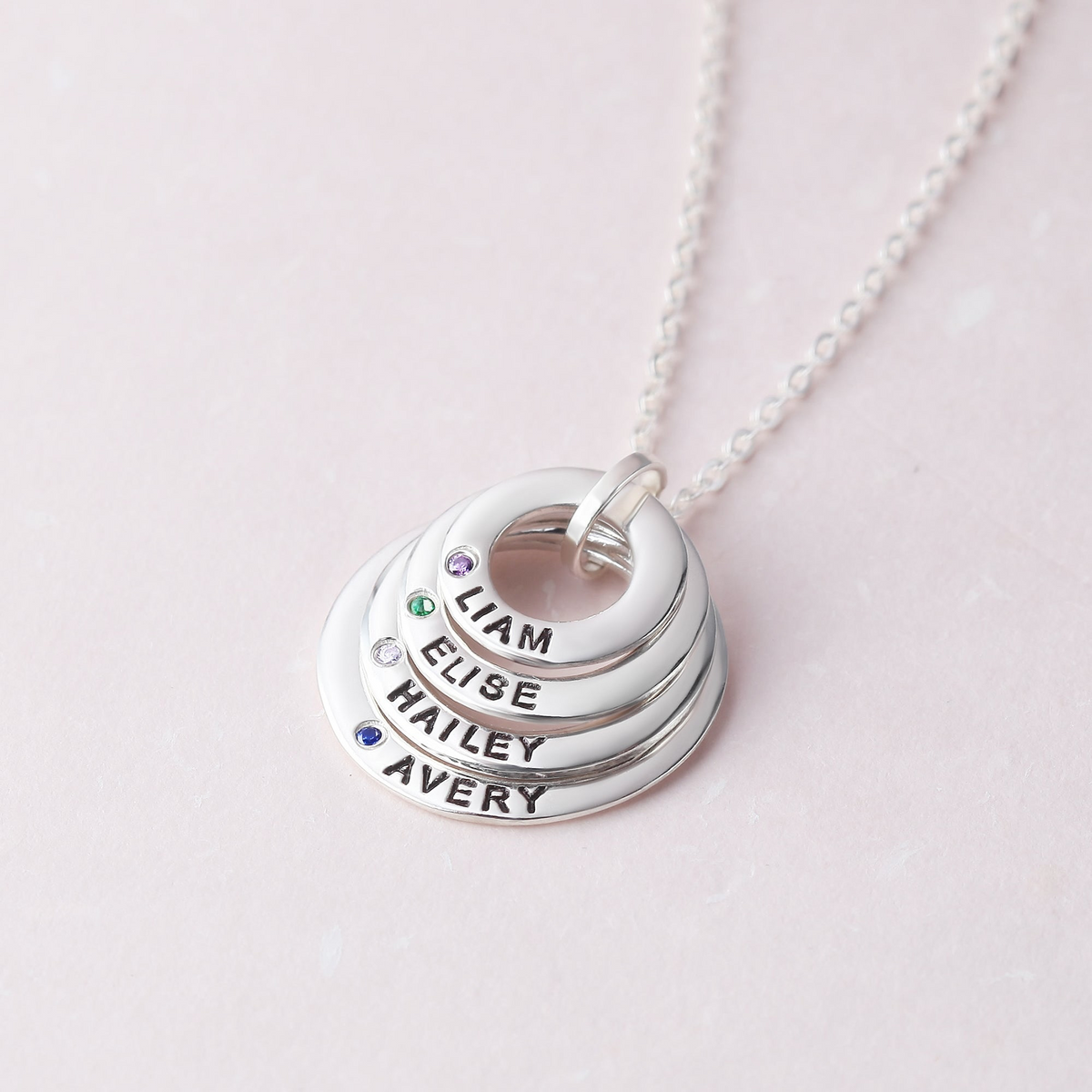 Odette Birthstone Rings Necklace, view 3