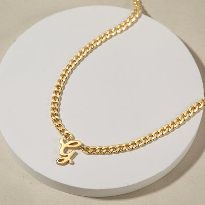 Curb Chain Initial Necklace