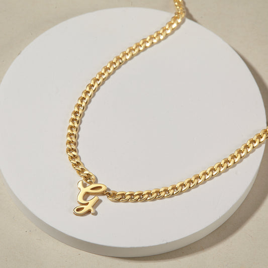 Curb Chain Initial Necklace
